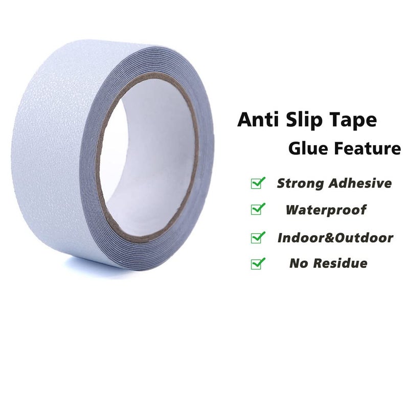 SEIWEI Anti Slip Tape 2 inch x 33 feet Safety Non Slip High Grip Adhesive Flooring Sticky Strip Steps Tread Waterproof Indoor Outdoor Red and White - Image 3